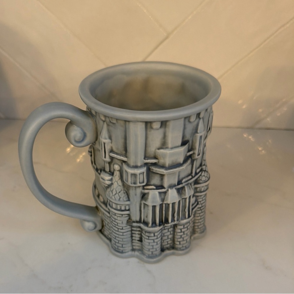 Disney Parks gray sculpted  cinderella castle mug